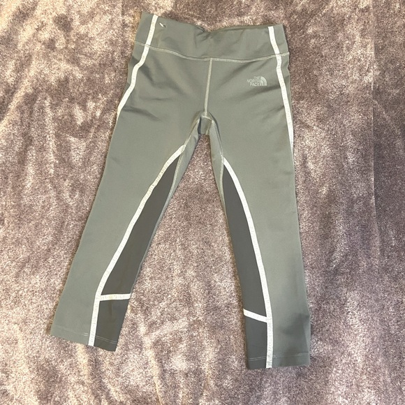 THE NORTH FACE Dynamix Cropped Leggings SZ SM Grayish Green W/Heather Gray - Picture 2 of 7